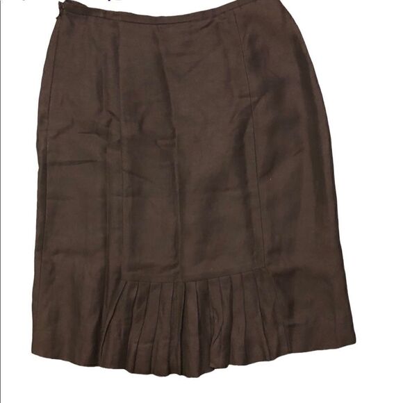 Loft Linen skirt Ann Taylor Loft brown size 6 - Picture 6 of 7